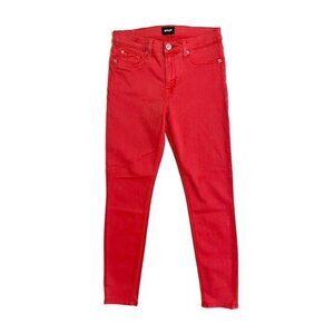 Hudson Jeans NATALIE Midrise Ankle Super Skinny Red Currant Sz 29 New #1